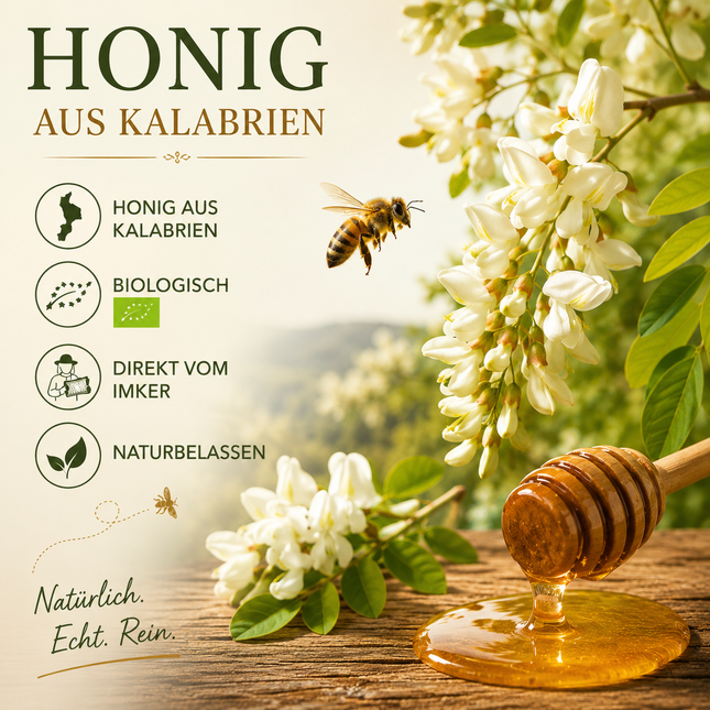 Bio Akazien Honig 500g aus Kalabrien