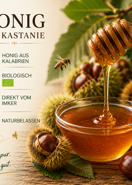 Bio Kastanien Honig aus Kalabrien 500g