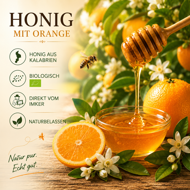 Bio Orangen Honig aus Kalabrien 500g