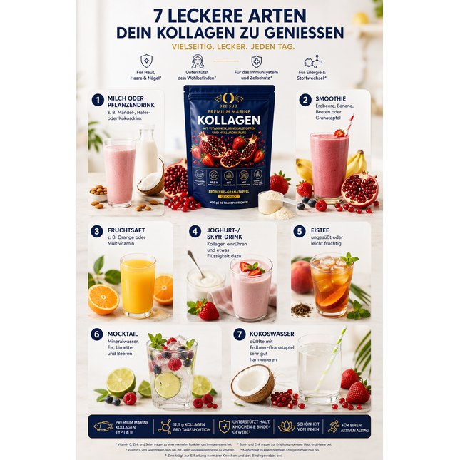 Premium Marine Collagen Powder – Strawberry & Pomegranate – 450 g