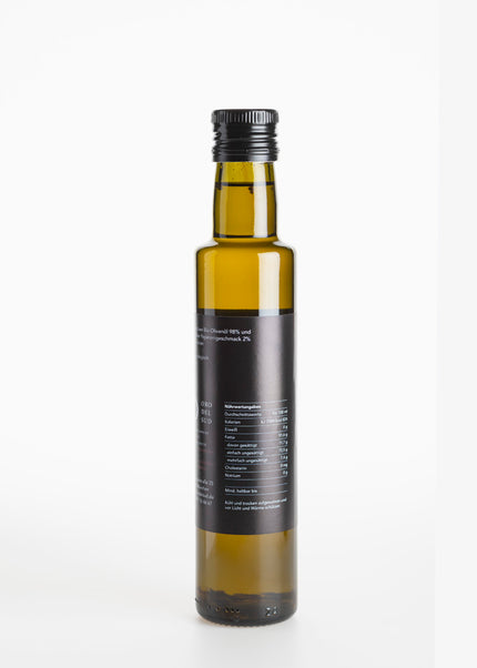 Organic extra virgin olive oil with peppers 250ml